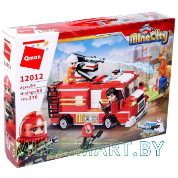 Конструктор Qman Mine City 12012 Пожарная бригада (370 деталей)